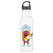 Bouteille D'eau Hotdog avec moutarde (Devant)