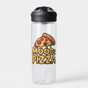 Bouteille D'eau Humeur : Pizza - Fun Cartoon Slice avec Happy Topp