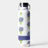 Bouteille D'eau Hydrangea Bleu Vase Floral Monogramme (Arrière)