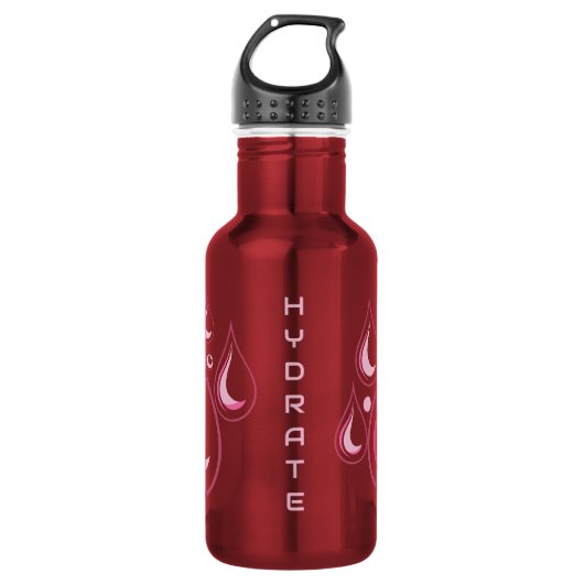 Bouteille D'eau Hydrate L'eau baisse dans les tons roses (Devant)
