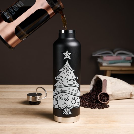 Bouteille D'eau Hydration Jolly : Arbre de Noël Emblazonné (Café)