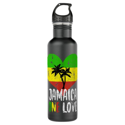 Bouteille D'eau I Love Jamaïque One Love Palm Tree Reggae (Devant)