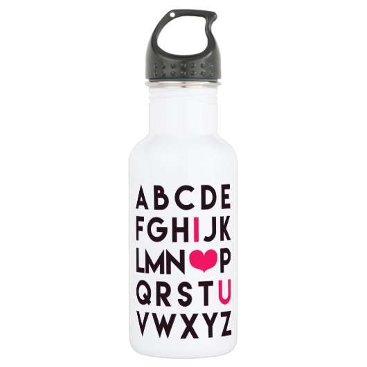 Bouteille D'eau I LOVE YOU - Romantic Alphabet Water Bottle (Devant)