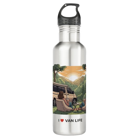 Bouteille D'eau I ♥ Van Life stainless steel adventure bottle (Devant)