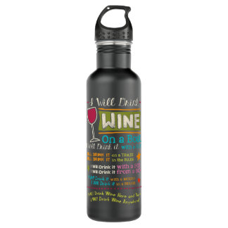 Bouteille D'eau I Will Drink Wine Everywhere Funny Wine Lover