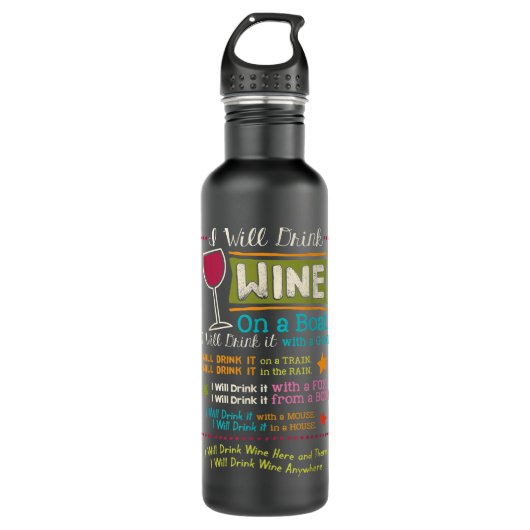 Bouteille D'eau I Will Drink Wine Everywhere Funny Wine Lover (Devant)