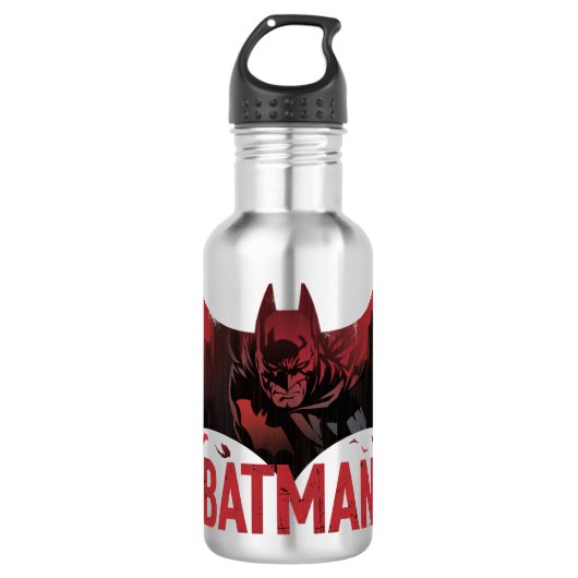 Bouteille D'eau Icône gotham de Batman Crimson (Devant)