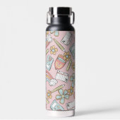 Bouteille D'eau Icônes stylées de retour à l'école (Avant)