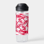 Bouteille D'eau Illusion abstraite rouge blanc (Arrière)