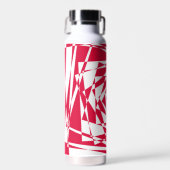 Bouteille D'eau Illusion abstraite rouge blanc (Avant)