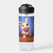 Bouteille D'eau Illustration 3d du lapin blanc mignon (Extérieur)