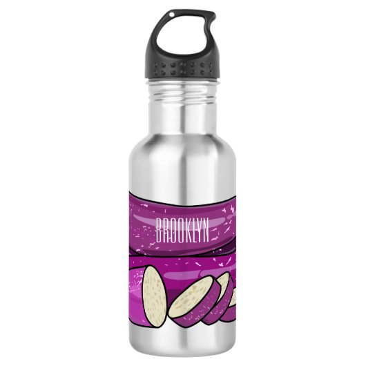 Bouteille D'eau Illustration d'aubergine (Devant)
