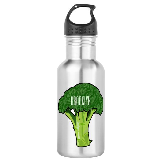 Bouteille D'eau Illustration de Broccoli (Devant)