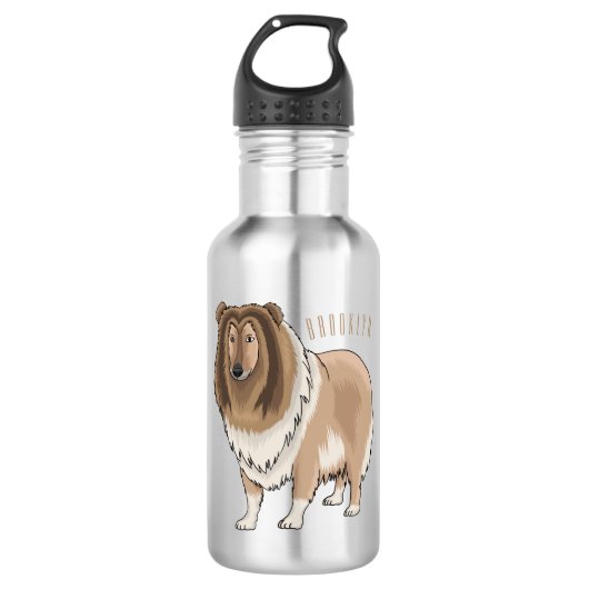 Bouteille D'eau Illustration de chien Rough collie (Devant)
