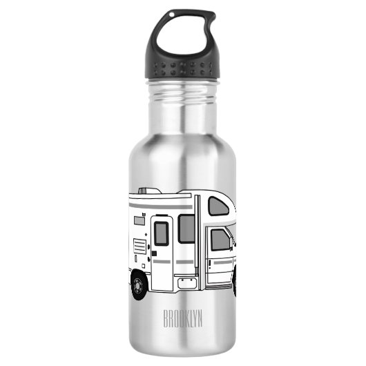 Bouteille D'eau Illustration de dessin animé Campervan (Devant)