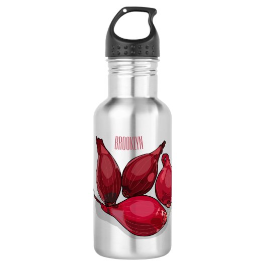 Bouteille D'eau Illustration de dessin animé Shallot (Devant)