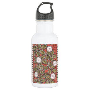 Bouteille D'eau Illustration de fleur d'art de rose sauvage vintag