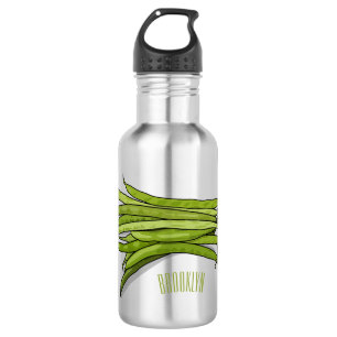 Bouteille D'eau Illustration de haricots verts