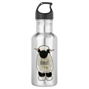 Bouteille D'eau Illustration de la caricature de mouton Valais Bla