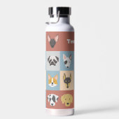 Bouteille D'eau Illustration de la collection de chiens nom person (Plage)