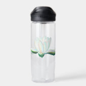 Bouteille D'eau Illustration de la fleur de lotus blanc (Arrière)