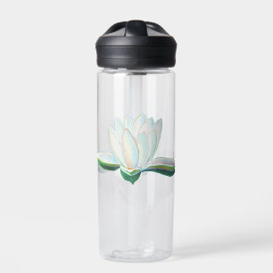 Bouteille D'eau Illustration de la fleur de lotus blanc