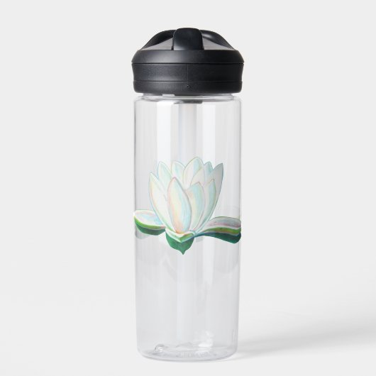 Bouteille D'eau Illustration de la fleur de lotus blanc (Extérieur)