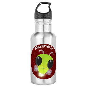 Bouteille D'eau Illustration de la luciole vert mou