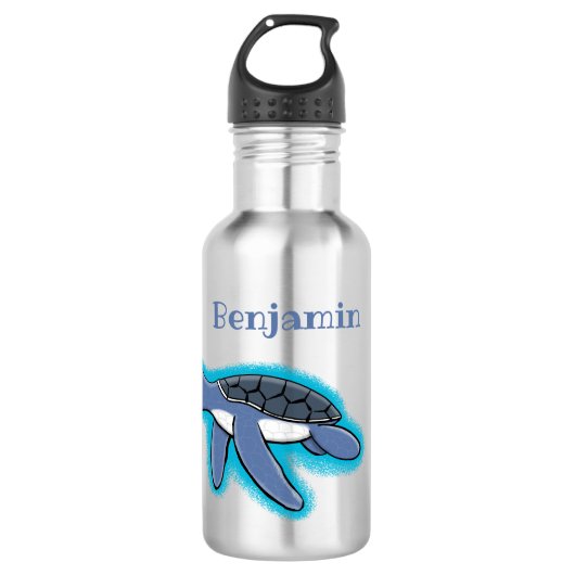 Bouteille D'eau Illustration de la petite tortue de mer (Devant)