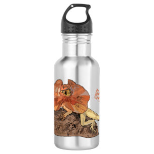 Bouteille D'eau Illustration de lézard à col frisé