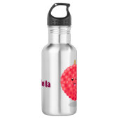Bouteille D'eau Illustration de litchee rose mignon (Devant)