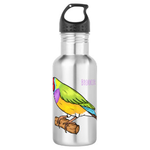 Bouteille D'eau Illustration de l'oiseau de taille gouldienne
