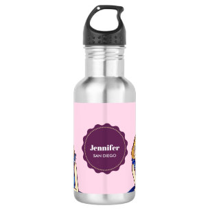 Bouteille D'eau Illustration de mode de robe de cocktail bleu roya