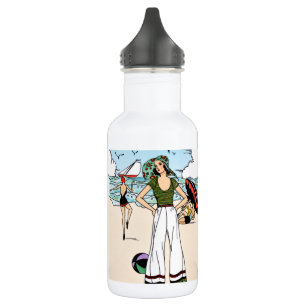 Bouteille D'eau Illustration de plage Art Déco vintage années 1920