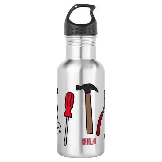 Bouteille D'eau Illustration des outils de menuiserie (Devant)