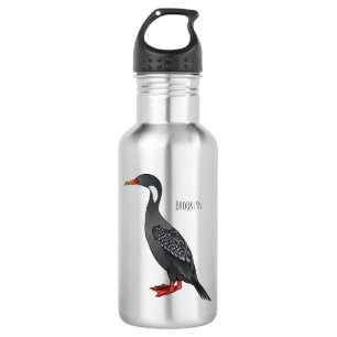Bouteille D'eau Illustration d'oiseau cormoran à pattes rouges