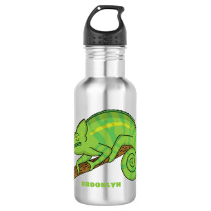Bouteille D'eau Illustration du caméléon de la parson