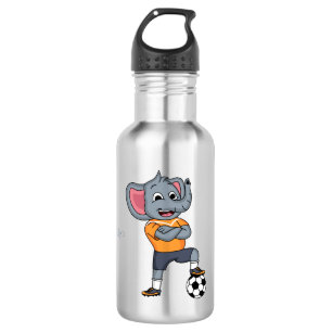Bouteille D'eau Illustration du joueur de football éléphant