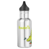 Bouteille D'eau Illustration d'un dimétrodon vert mignon (Gauche)