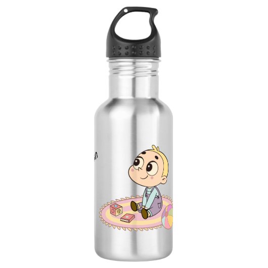 Bouteille D'eau Illustration d'un garçon émerveillé (Devant)