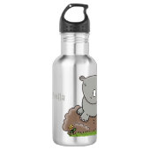 Bouteille D'eau Illustration d'un petit rhinocéros (Devant)