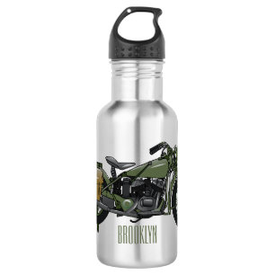 Bouteille D'eau Illustration d'une moto de croiseur militaire