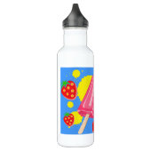 Bouteille D'eau Illustration Fun Pink Popsicle and Strawberries (Gauche)