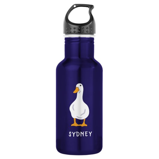 Bouteille D'eau Illustration personnalisée du canard blanc (Devant)