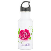 Bouteille D'eau Illustration rose customisée (Devant)