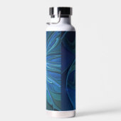 Bouteille D'eau Imaginaire Fleur Bleue Motif, Art Fractal Abstrait (Plage)
