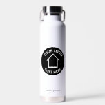 Bouteille D'eau Immobilier Société Ajouter Votre Logo Realtor Pers<br><div class="desc">Ce flacon d'eau de réalisateur personnalisé minimaliste est personnalisé avec le logo de votre entreprise immobilière dans le centre. Ajoutez le nom et l'agent de votre société immobilière sur ce design moderne pour un cadeau simple à présenter aux clients achetant chez eux.</div>
