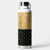Bouteille D'eau Impression stylisée Crystal Gold diamant noir mono (Plage)