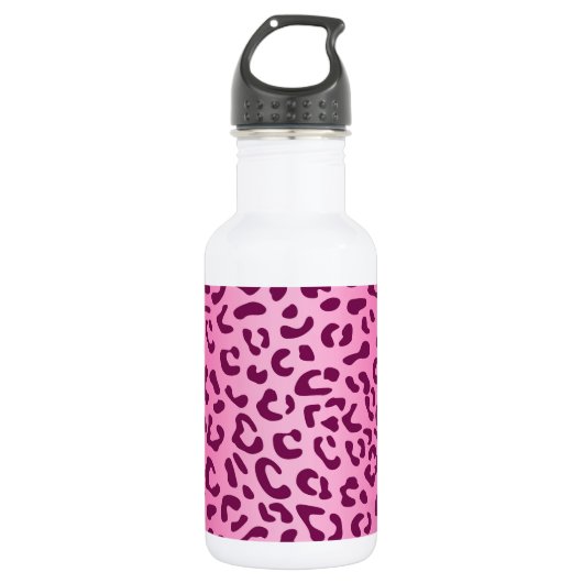 Bouteille D'eau Imprimé léopard rose élégant (Devant)