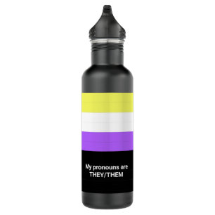 Bouteille D'eau Indicateur de genre non binaire LGBT Nom Prononono